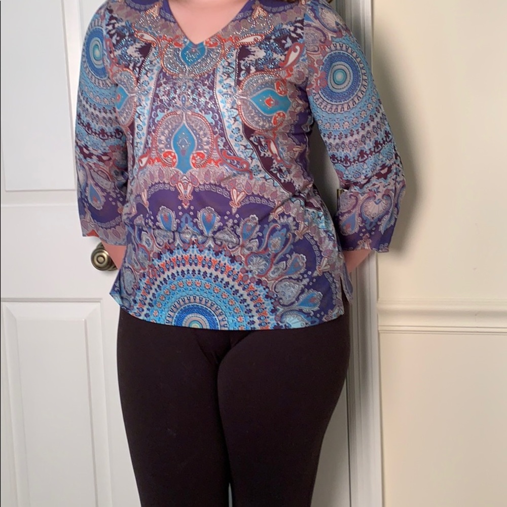 Bohemian-Style Colorful Blouse/Tunic